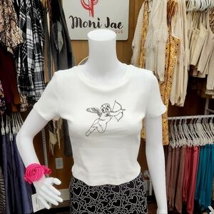 nlt Cupid Is A Tramp Baby Tee (nwt)